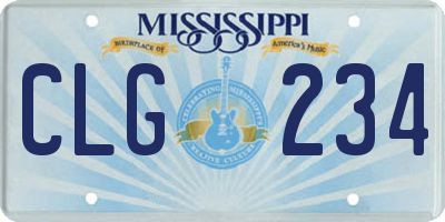 MS license plate CLG234