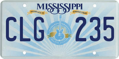 MS license plate CLG235