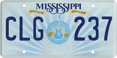 MS license plate CLG237