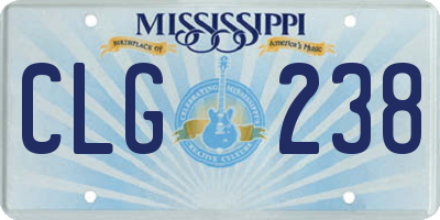 MS license plate CLG238