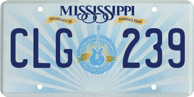 MS license plate CLG239