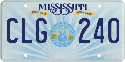 MS license plate CLG240