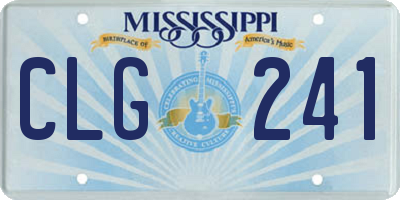 MS license plate CLG241