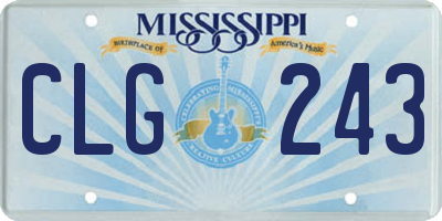 MS license plate CLG243