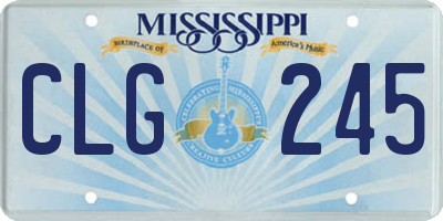 MS license plate CLG245