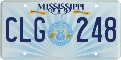 MS license plate CLG248