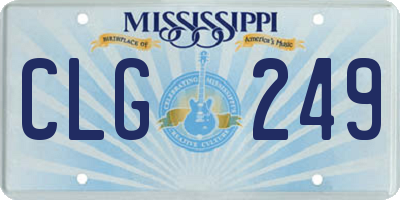 MS license plate CLG249