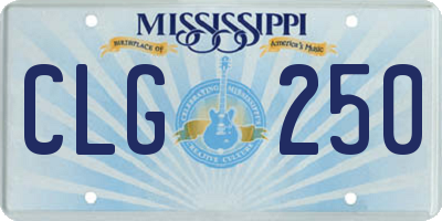 MS license plate CLG250