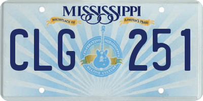 MS license plate CLG251