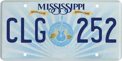 MS license plate CLG252