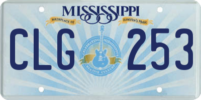 MS license plate CLG253