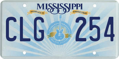 MS license plate CLG254