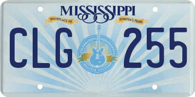 MS license plate CLG255