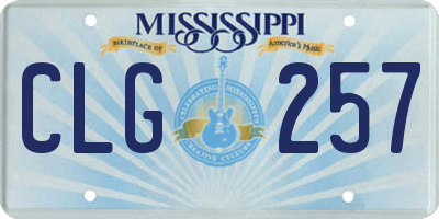 MS license plate CLG257