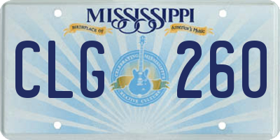 MS license plate CLG260