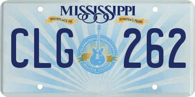 MS license plate CLG262