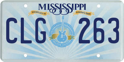 MS license plate CLG263