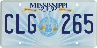 MS license plate CLG265
