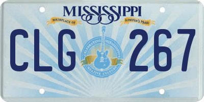 MS license plate CLG267