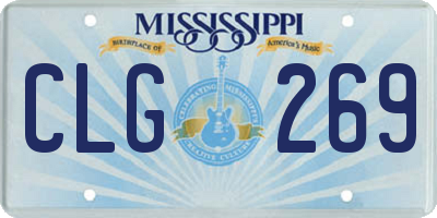 MS license plate CLG269