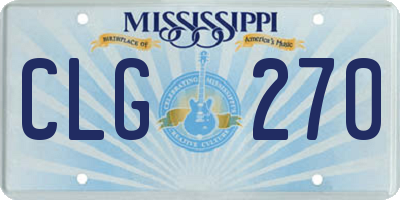 MS license plate CLG270