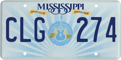 MS license plate CLG274