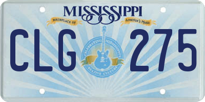 MS license plate CLG275