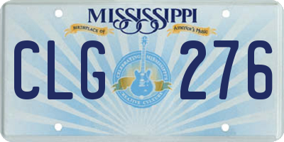 MS license plate CLG276