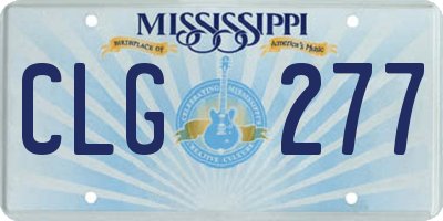 MS license plate CLG277