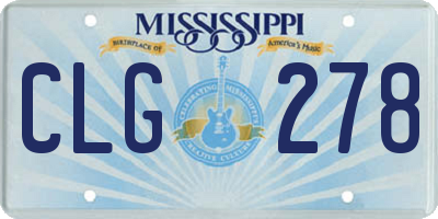 MS license plate CLG278