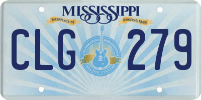 MS license plate CLG279