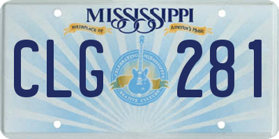 MS license plate CLG281