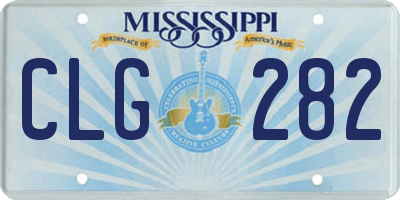 MS license plate CLG282