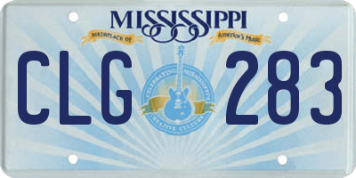 MS license plate CLG283