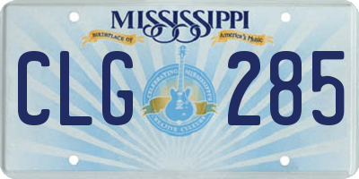 MS license plate CLG285