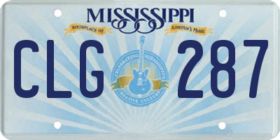 MS license plate CLG287