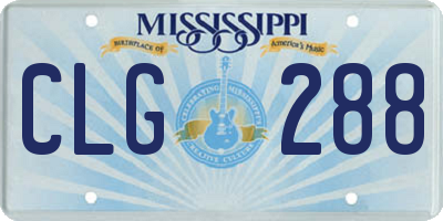 MS license plate CLG288