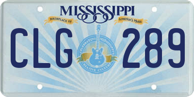 MS license plate CLG289