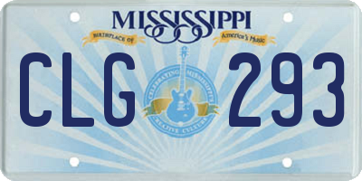 MS license plate CLG293