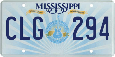MS license plate CLG294