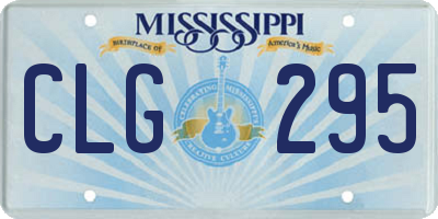 MS license plate CLG295