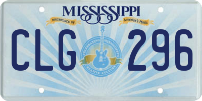 MS license plate CLG296