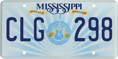 MS license plate CLG298