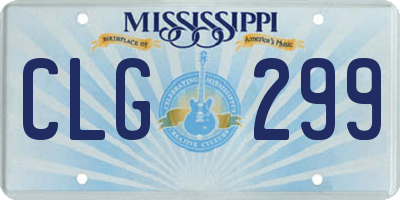 MS license plate CLG299