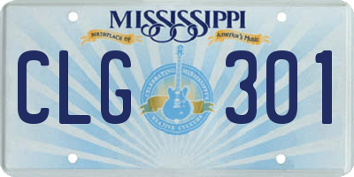 MS license plate CLG301