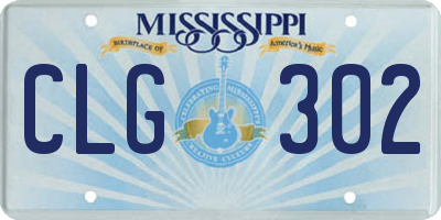 MS license plate CLG302