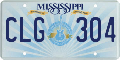 MS license plate CLG304