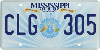 MS license plate CLG305