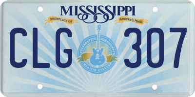 MS license plate CLG307