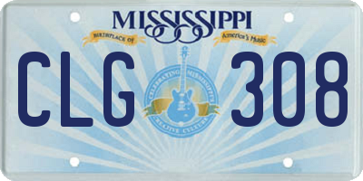 MS license plate CLG308